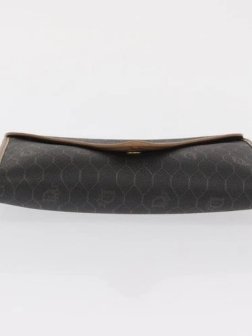 Christian Dior Honeycomb Canvas Chain Shoulder Bag PVC Black Gold Auth BA10086 - Picture 9 of 15
